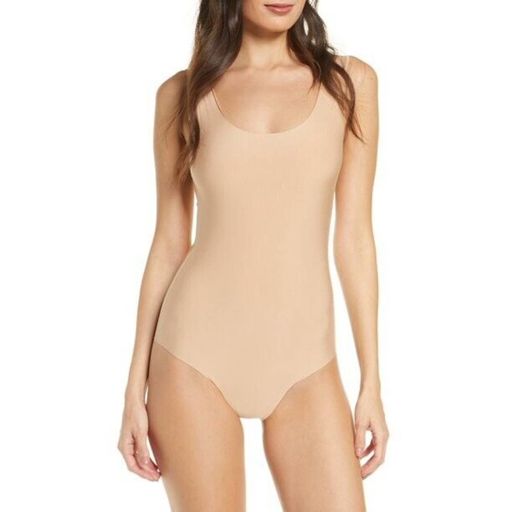 NWT $120 Commando Women's Blush Stretch Scoop Neck Butter Tank Bodysuit Size S